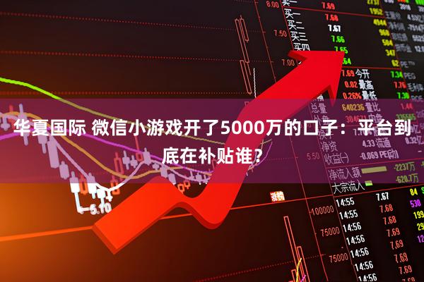 华夏国际 微信小游戏开了5000万的口子：平台到底在补贴谁？